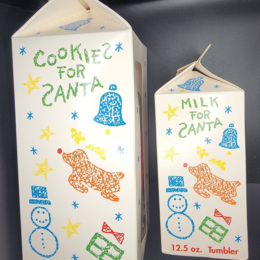 Vintage Anchor Hocking Cookies and Milk for Santa Jar w/ Lid and Tumbler - Picture 8 of 10